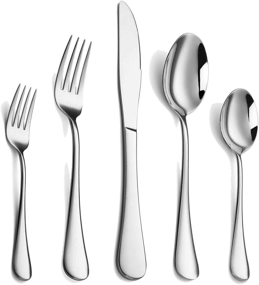 30-Piece Polished Stainless Steel Flatware Set for 6