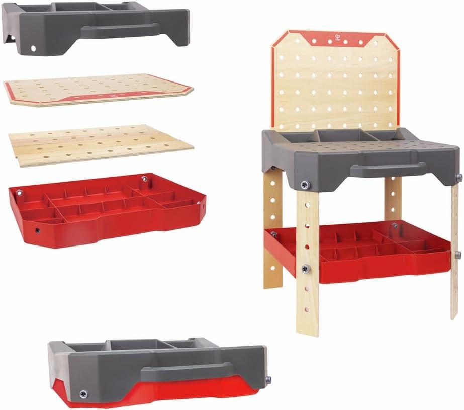 Hape: Junior Inventor: Vehicle Service & Repair Workbench - 71pc, Ages 3+