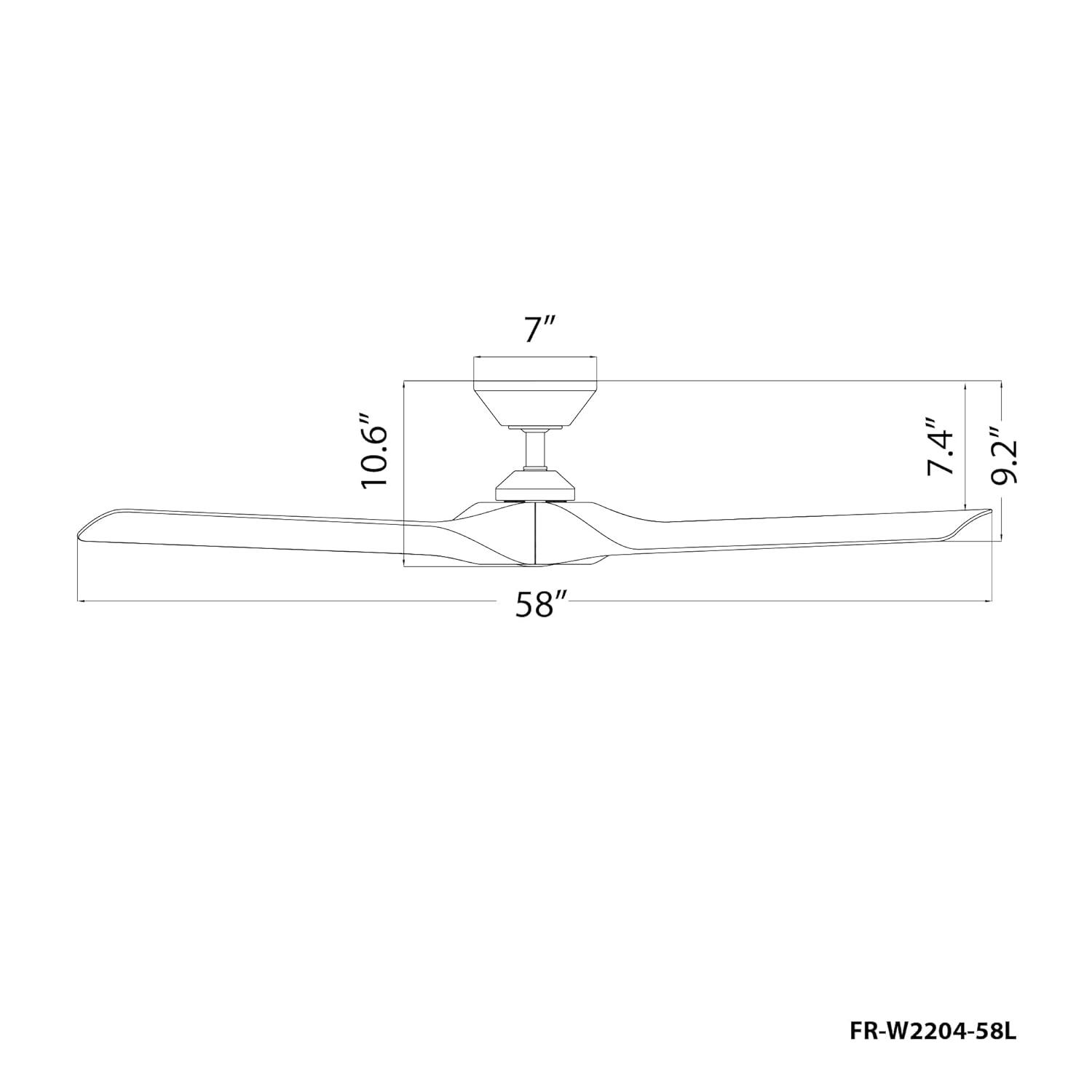 58" Torque 3 - Blade Outdoor/Indoor Smart Ceiling Fan with Remote Control Included, Works With Alexa and iOS or Android App