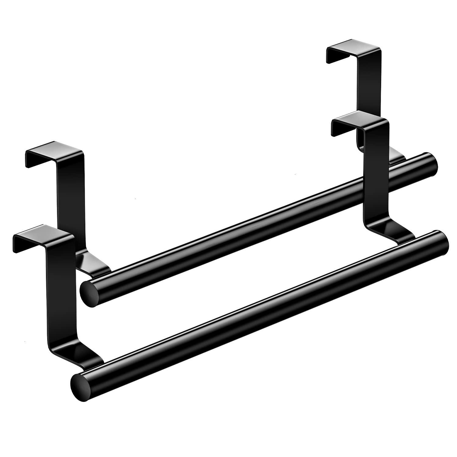 Stainless Steel Over Door Towel Rack Bar Holders for Universal Fit on Over Cabinet Cupboard Doors