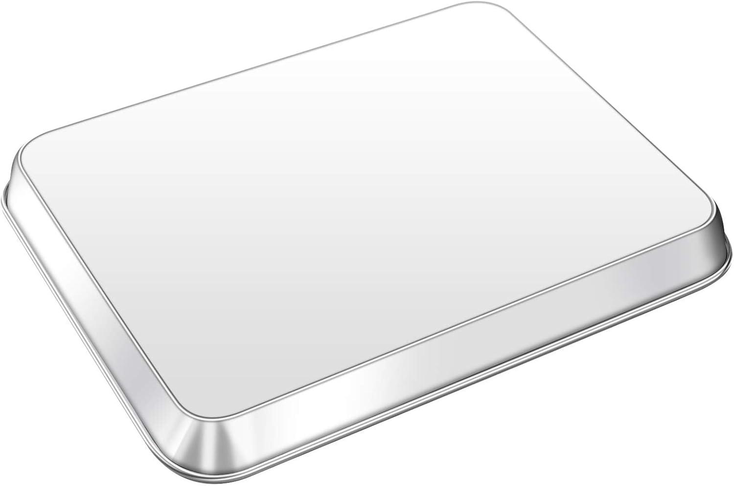 Baking Sheet, Yododo Stainless Steel Baking Pans Tray Cookie Sheet Toaster Oven Tray Pan Cookie Pan, Non Toxic & Healthy, Superior Mirror Finish & Rust Free, Easy Clean & Dishwasher Safe - 10 inch