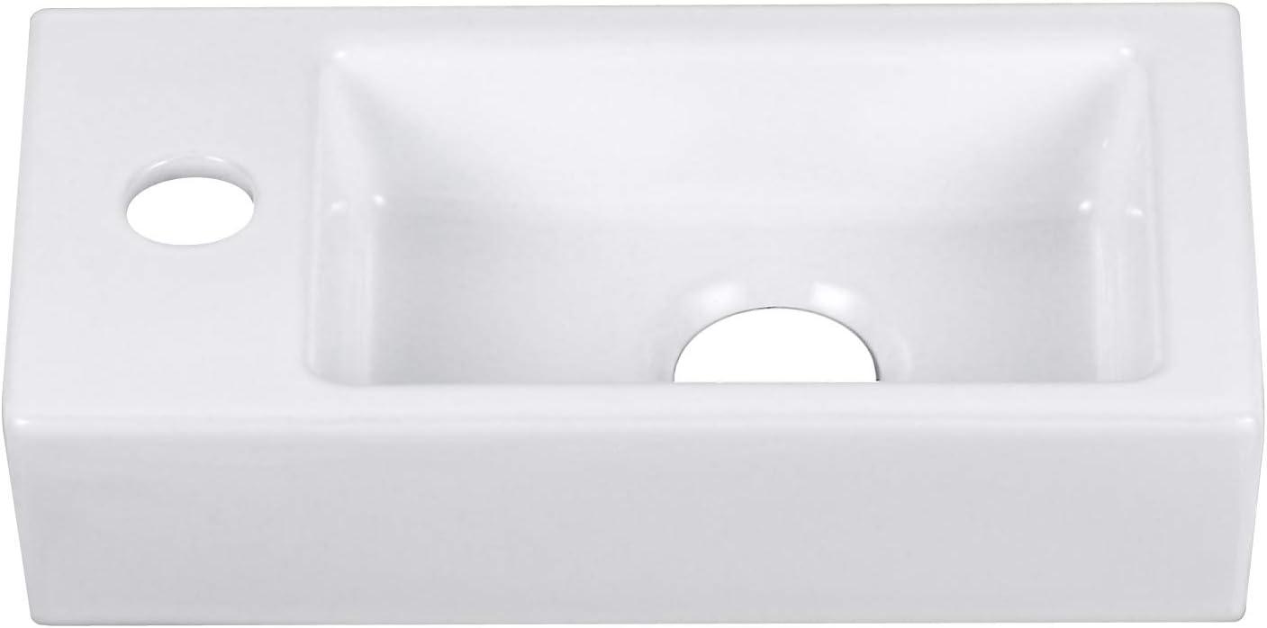 Liberty 14.57'' x 7'' Vitreous China Rectangular Wall Mount Bathroom Sink with Left Faucet Hole for Small Space