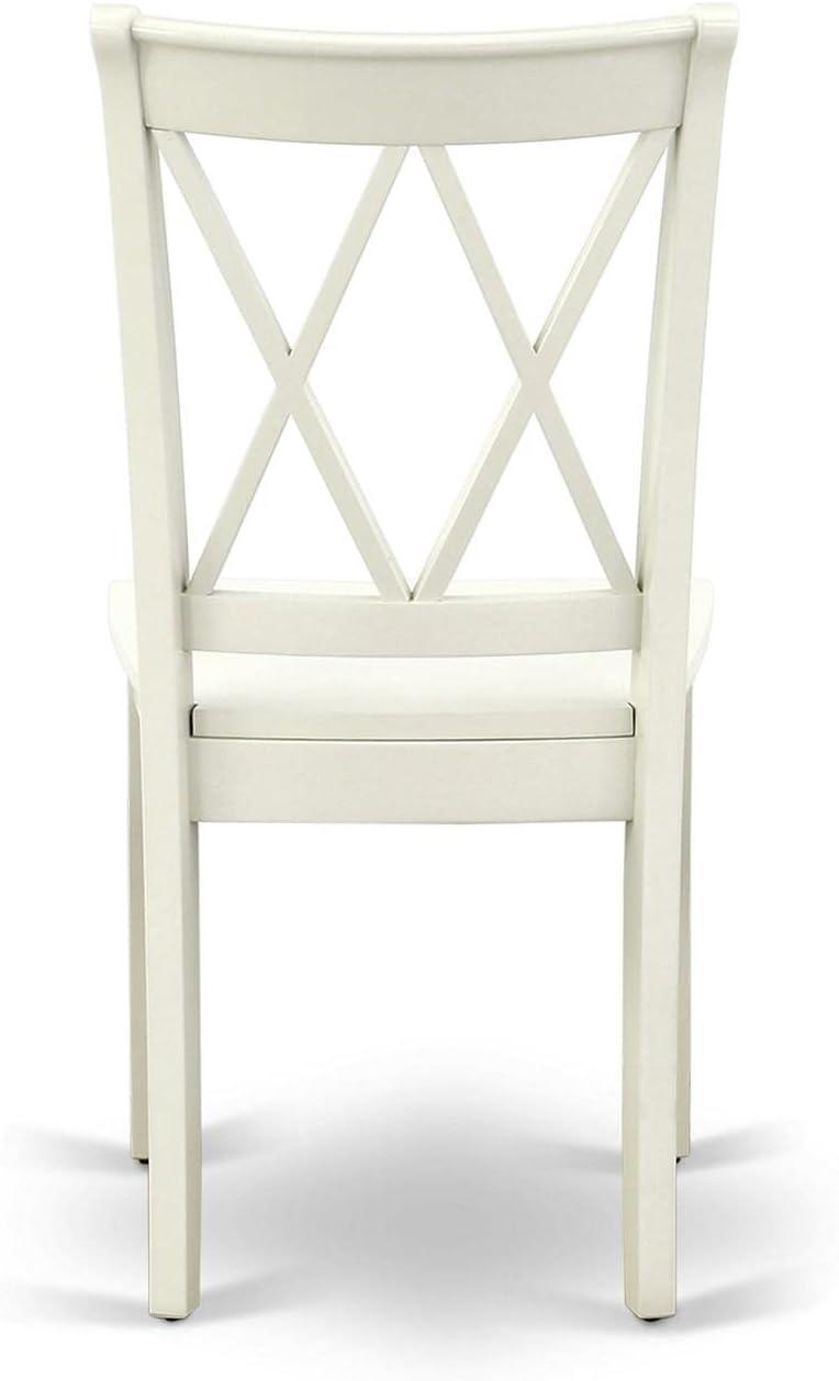 HomeStock Lakefront Luxury Clarksville Double X-Back Chairs In Linen White Finish