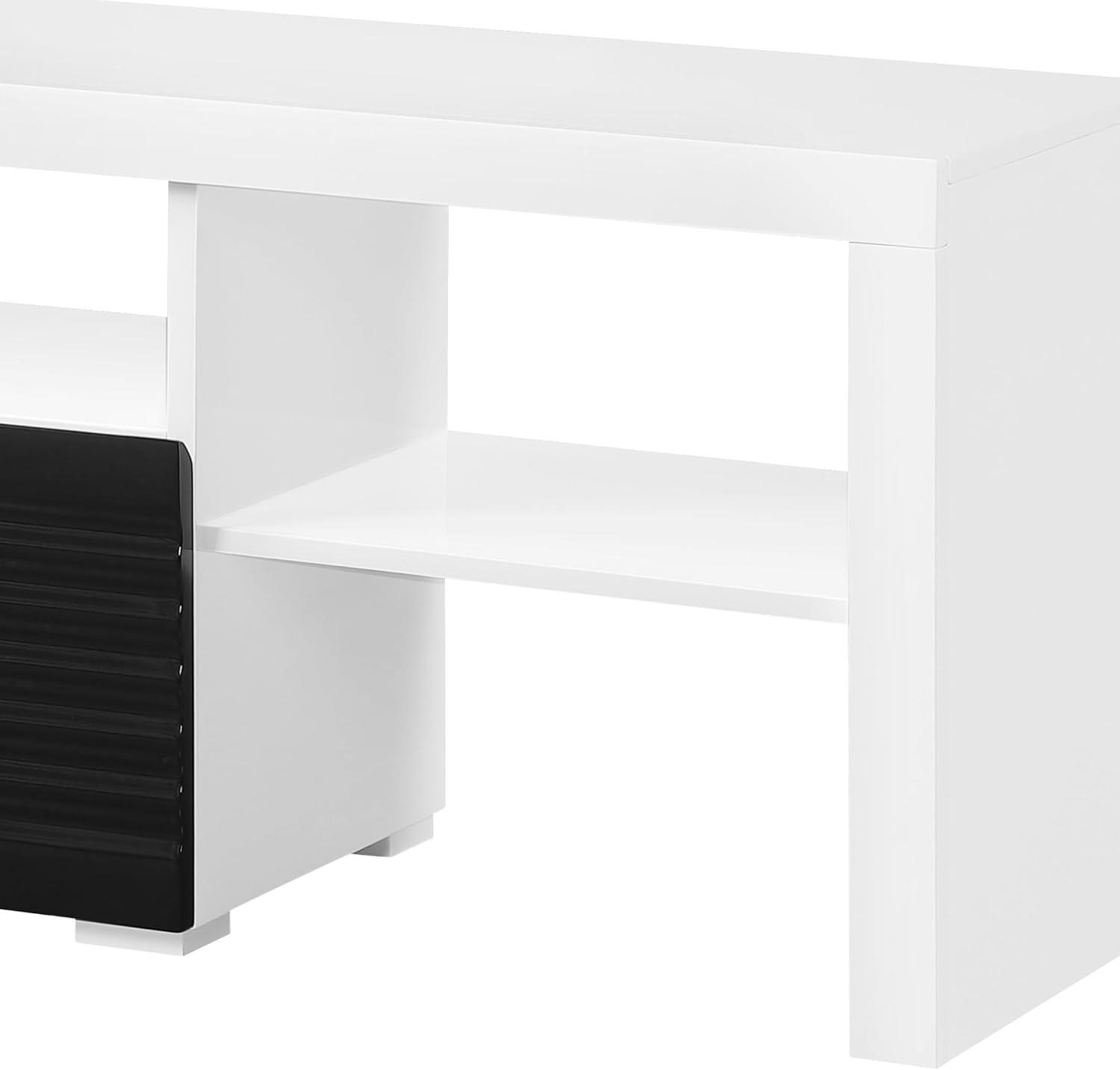 Buck 75" TV Entertainment Centers White and Black High Gloss - Acme Furniture