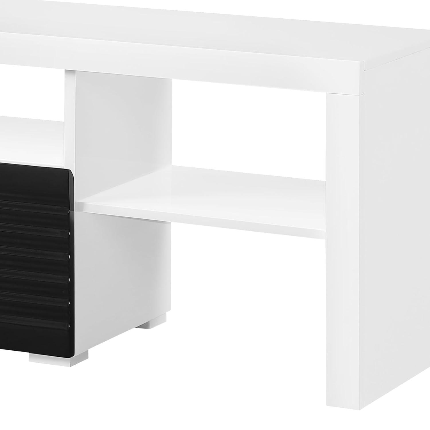 Buck 75" TV Entertainment Centers White and Black High Gloss - Acme Furniture