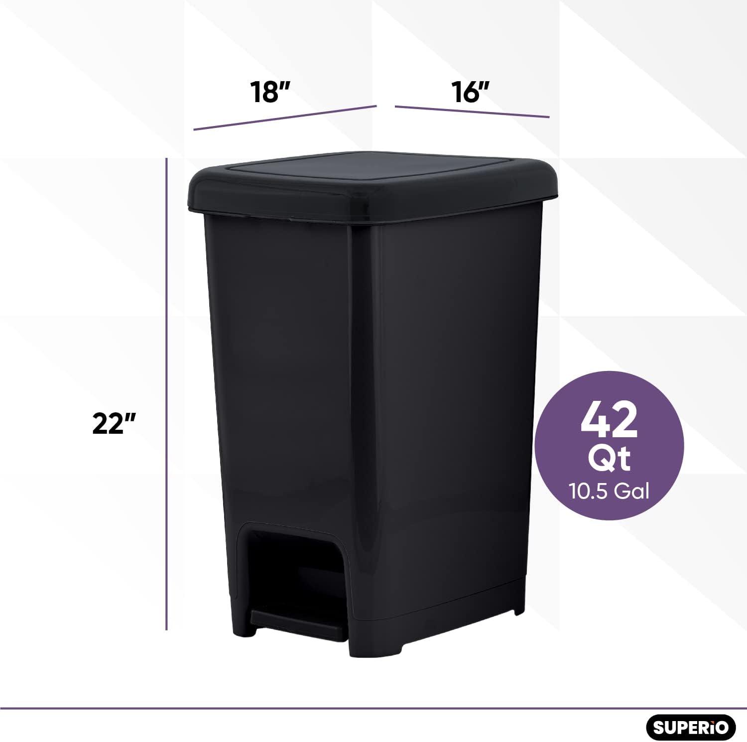 Superio 10.5 Gallon Step On Trash Can