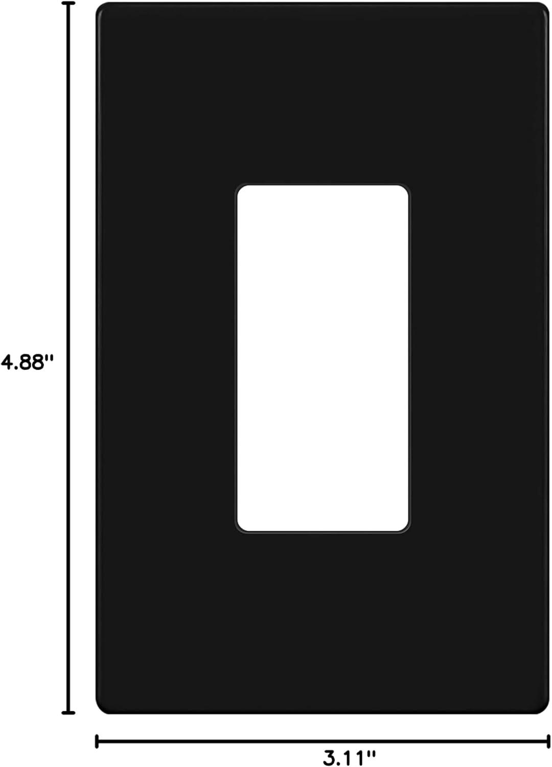 Black Medium Screwless Polycarbonate Wall Plate