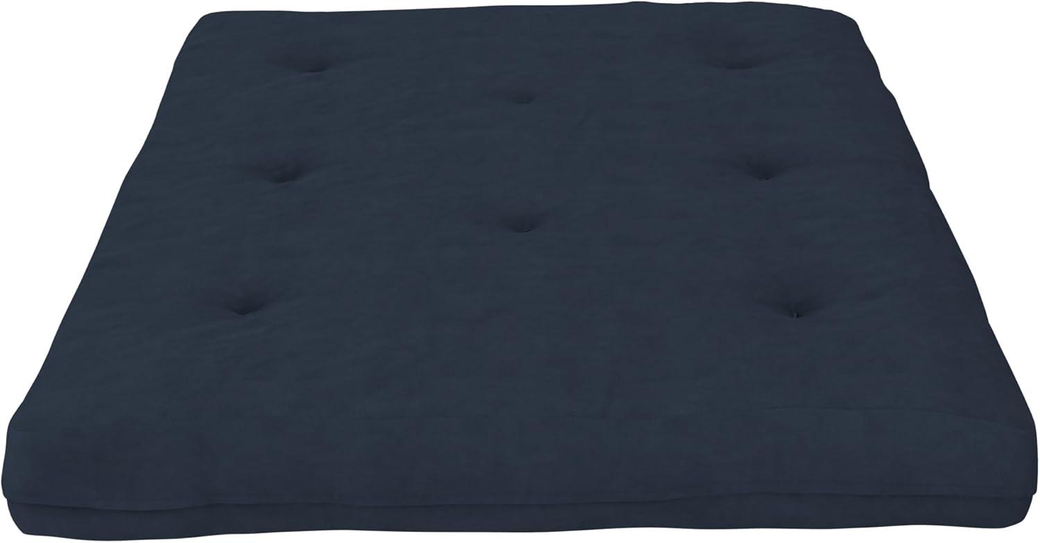 Full Blue Polyester Fill Futon Mattress with Microfiber Cover