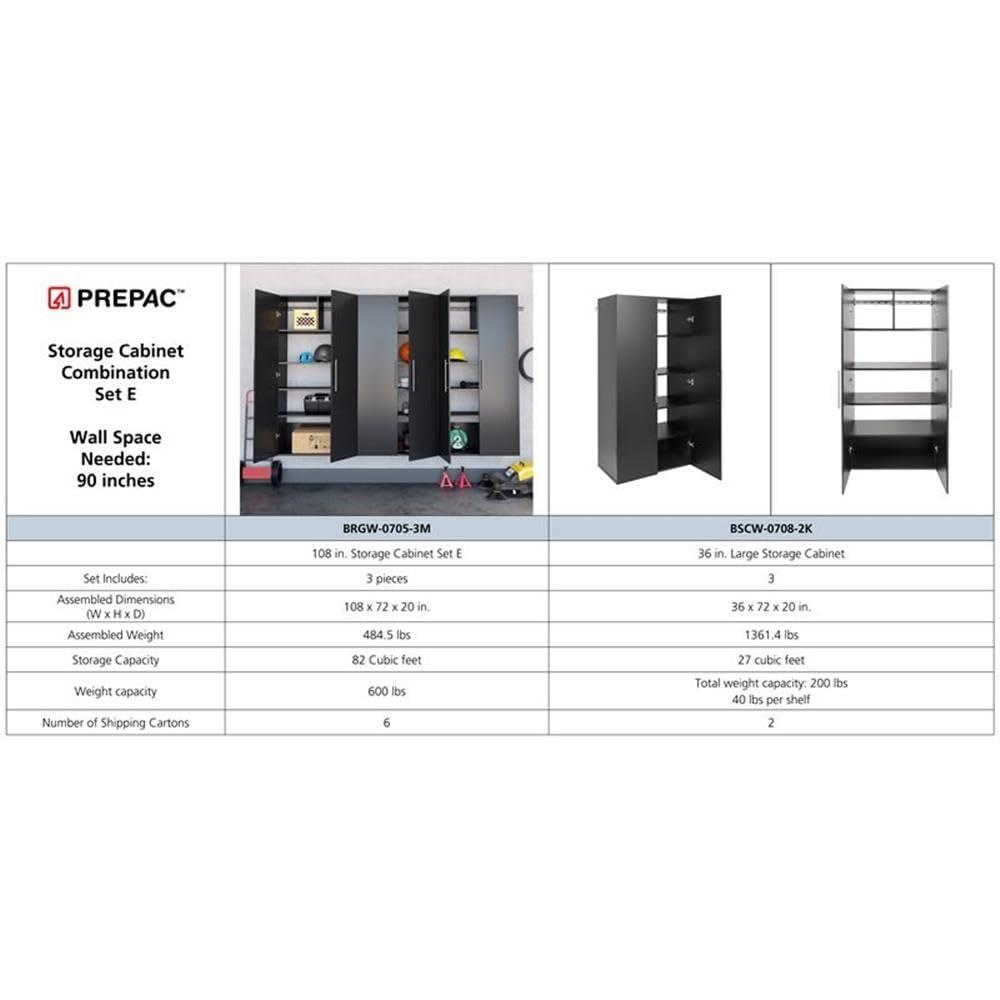 6pc 120" Hangups Storage Cabinet Set White - Prepac
