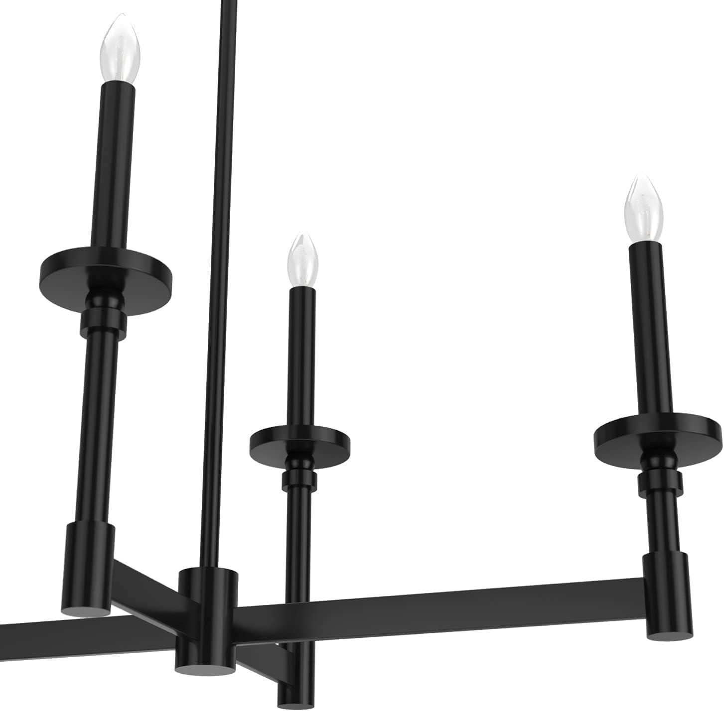 Briargrove Matte Black 7-Light Modern Linear Candle Chandelier