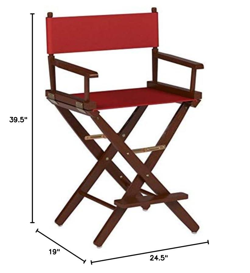 Extra-Wide Premium 24 in. Oak Counter Height Directors Chair