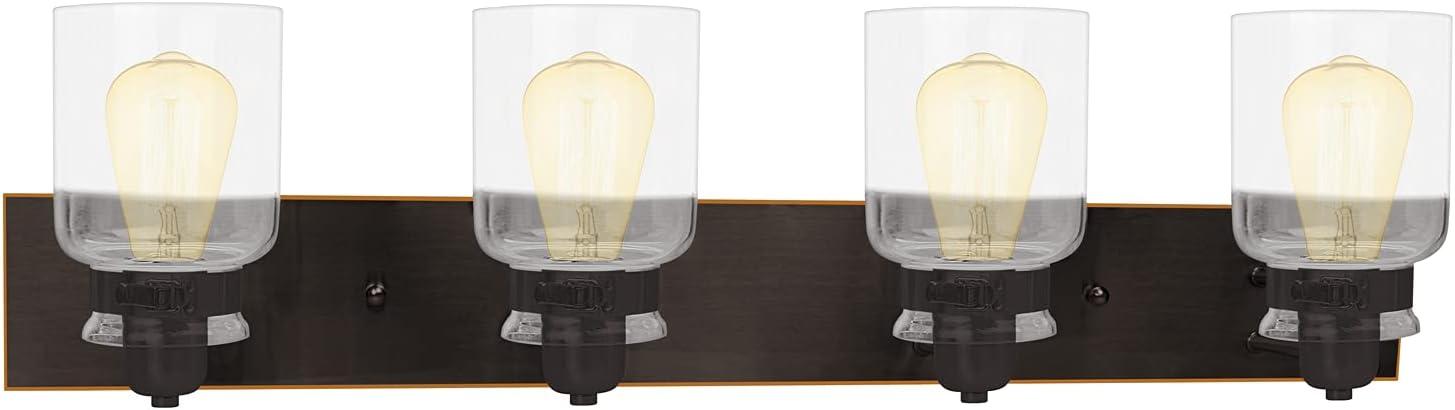Oiled Rubbed Bronze 4-Light Jelly Jar Vanity Fixture