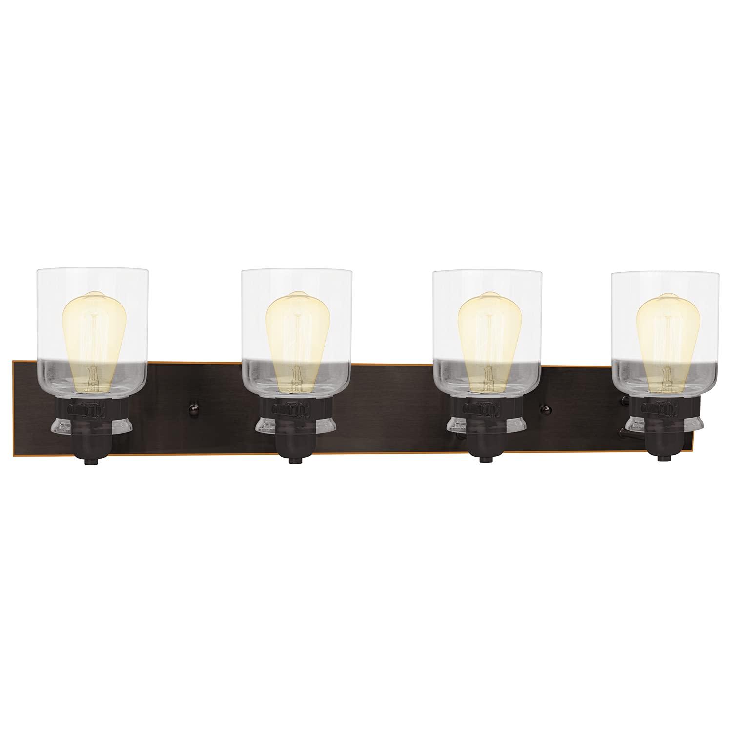 Oiled Rubbed Bronze 4-Light Jelly Jar Vanity Fixture