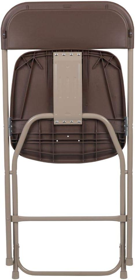 Flash Furniture Hercules Series Plastic Folding Chair Brown - 2 Pack 650LB Weight Capacity Comfortable Event Chair-Lightweight Folding Chair