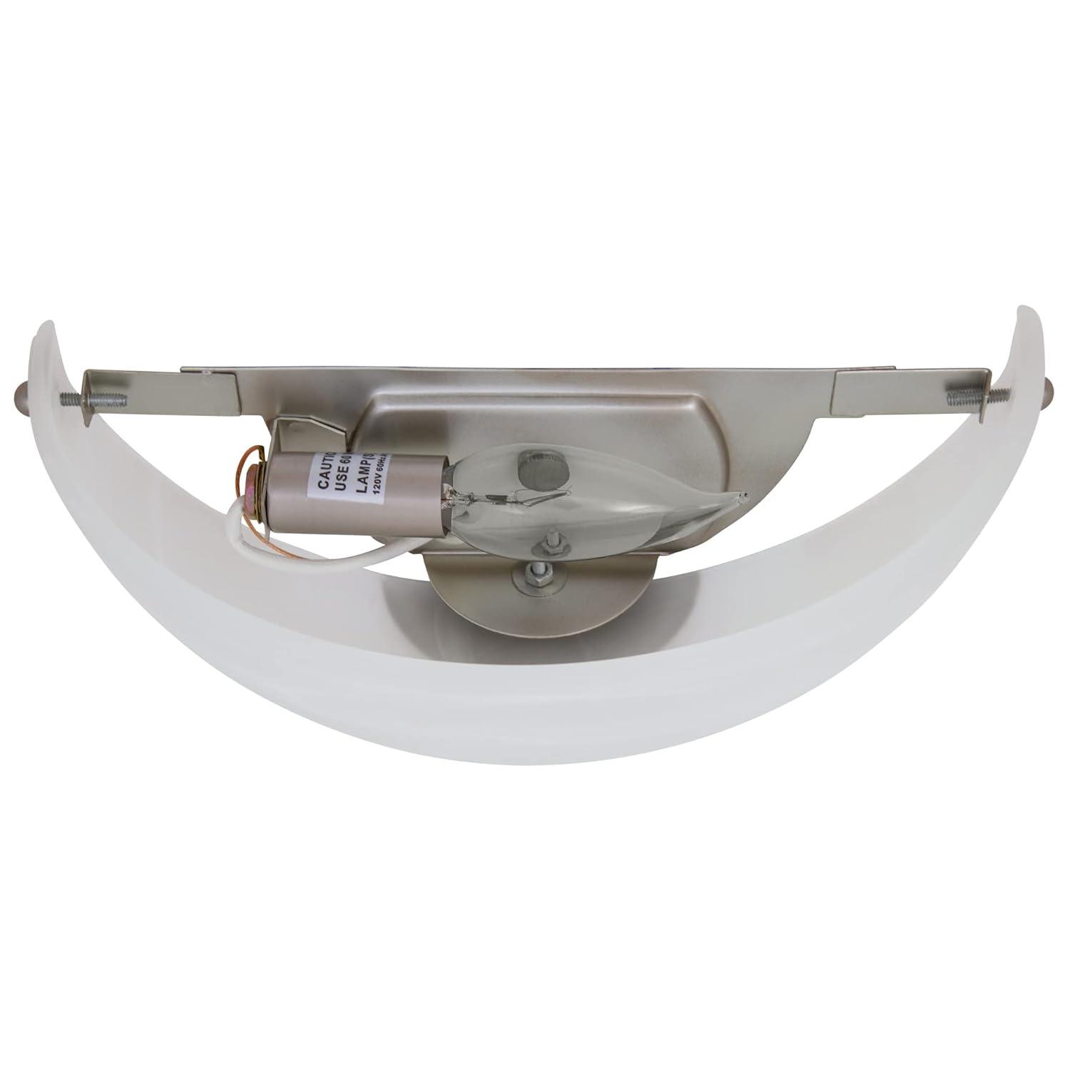 Design House 511584 Millbridge Traditional 1-Light Indoor Dimmable Wall Sconce with Alabaster Glass for Bathroom Hallway Foyer, Satin Nickel Finish