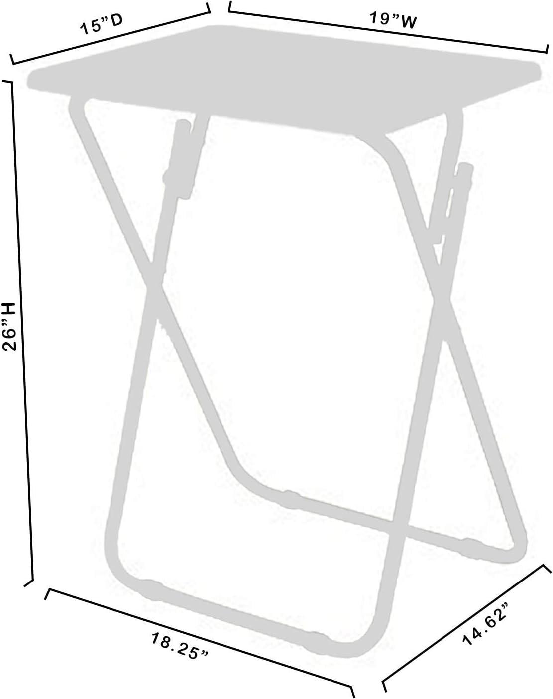 eHemco Folding TV Tray Tables for Eating, 19 by 15 by 26 Inches, Coffee, Set of 2