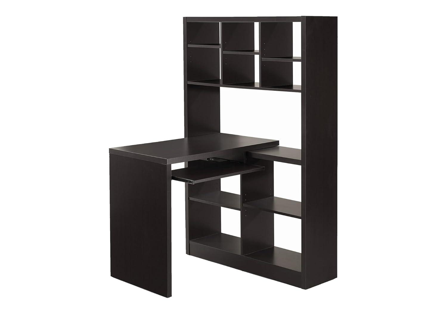 Monarch Specialties Computer Desk, Bookcase, Corner, L Shape, Work, Laptop, Brown Laminate
