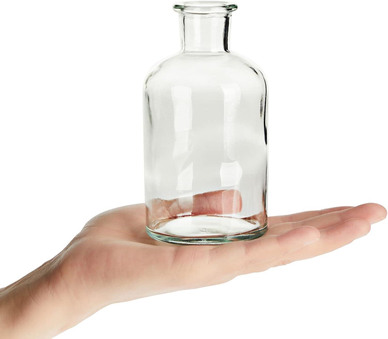 Juvale Farmlyn Creek 6-Pack Small Clear Vases for Centerpieces, Glass Jars for Stems, Flower Buds, Home Décor (2.8x5 In)