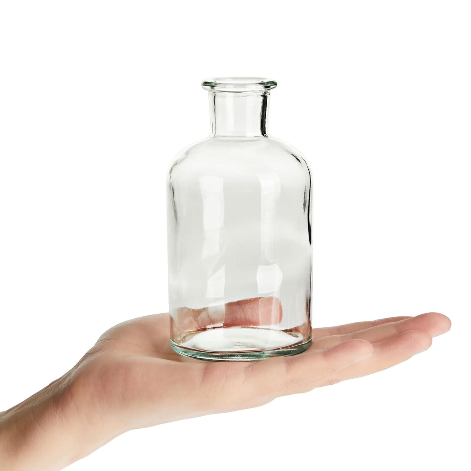 Juvale Farmlyn Creek 6-Pack Small Clear Vases for Centerpieces, Glass Jars for Stems, Flower Buds, Home Décor (2.8x5 In)