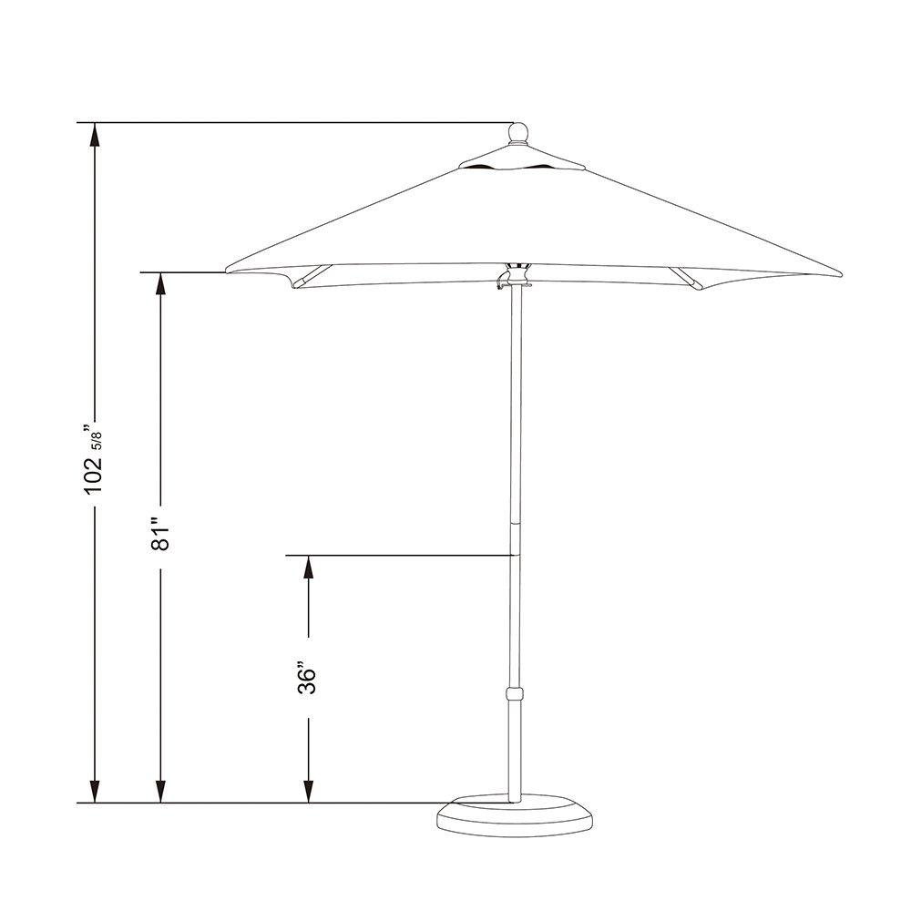 6' White Fabric Octagonal Market Umbrella with Wood Pole