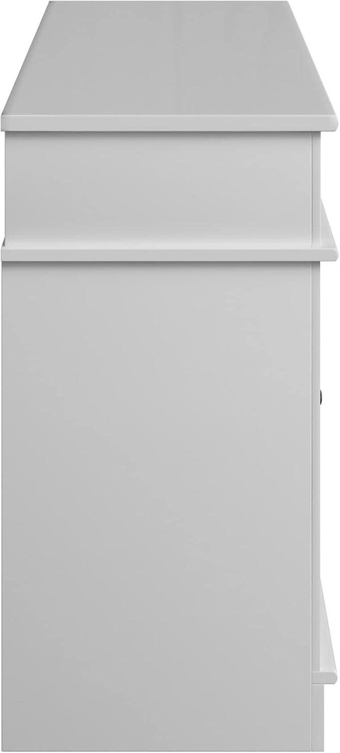 TV Stand with Electric Fireplace Fits TVs up to 50-Inches - Media Console with Storage Cabinet, Adjustable Heat, and LED Flames by Northwest (White)