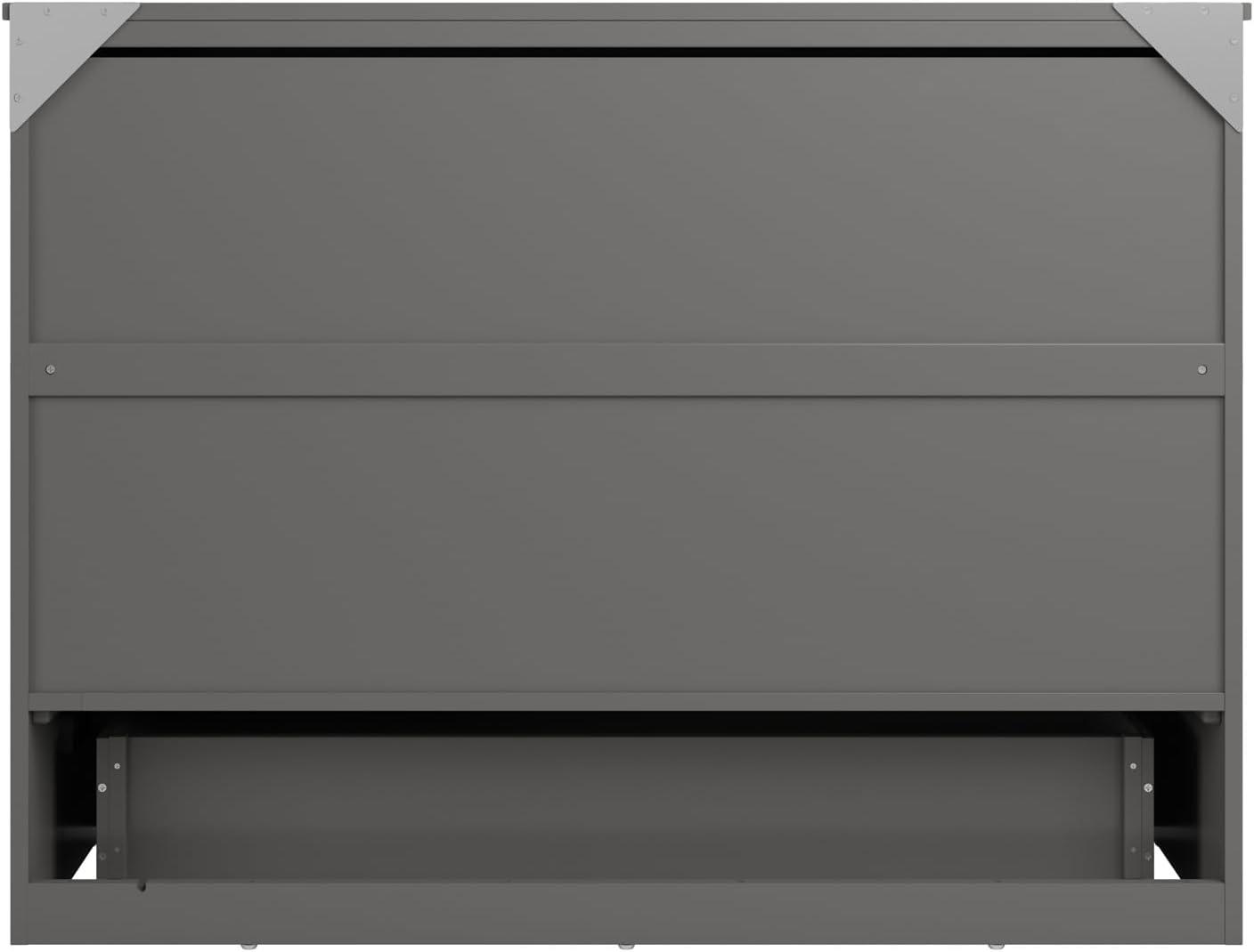 AFI Northfield Grey Full Solid Wood Murphy Bed Chest