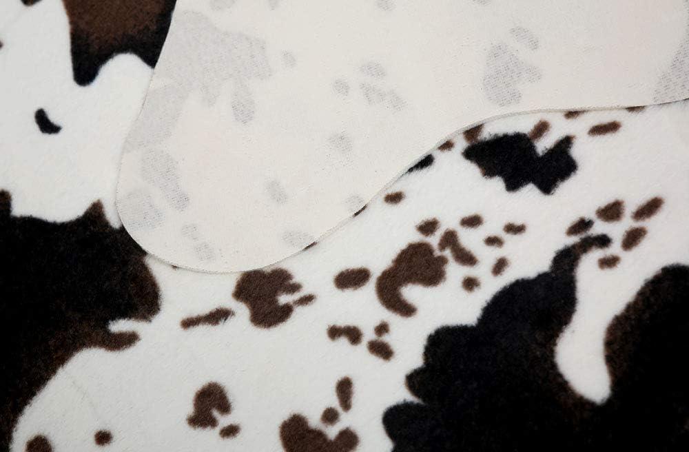 Cute Cow Print Faux Cowhide Kids Rug with Non-slip Backing