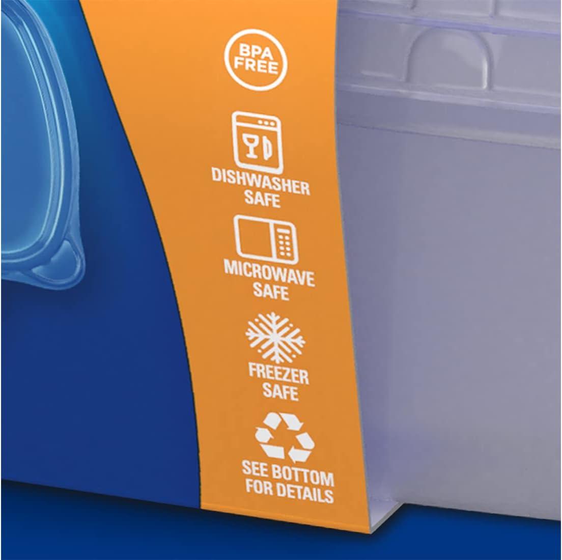 Ziploc® Brand, Food Storage Containers with Lids, Smart Snap Technology, Large Rectangle, 2 ct