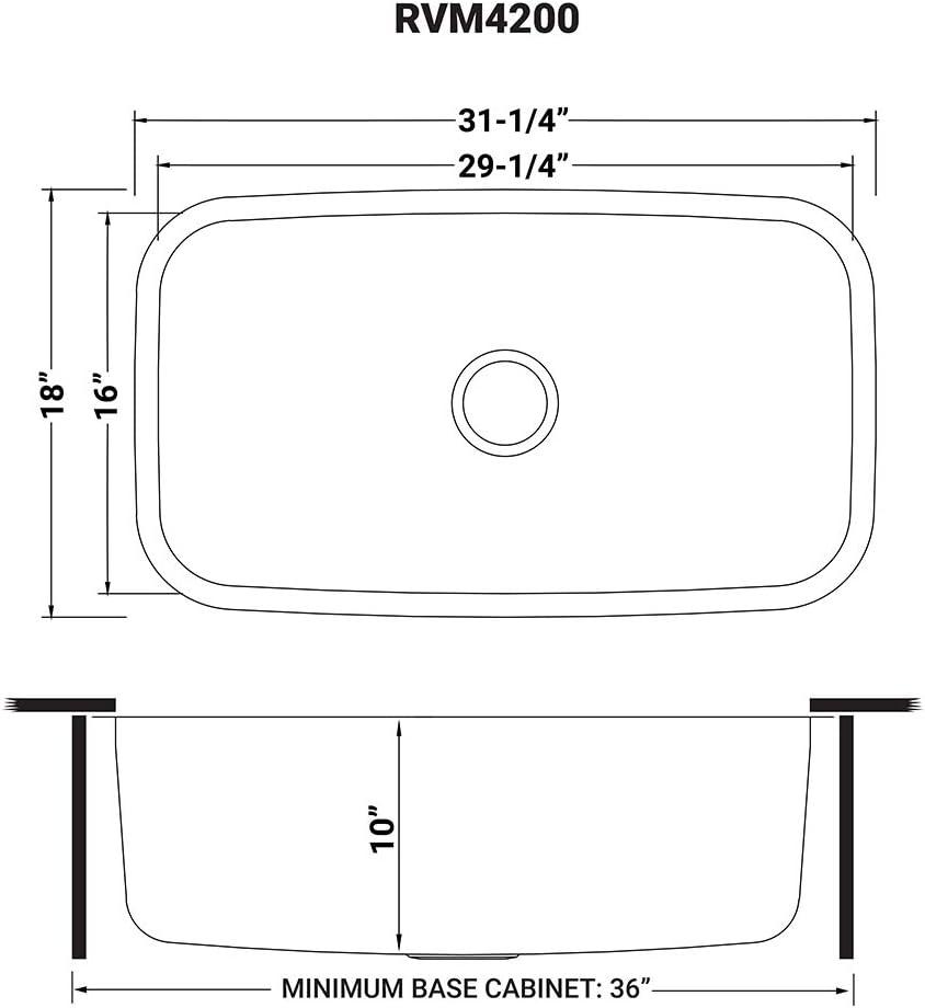 Ruvati 35-inch Drop-in Stainless Steel Single Bowl Kitchen Sink