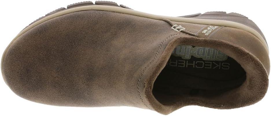 Chocolate Faux Leather Slip-On Clogs with Fur Lining