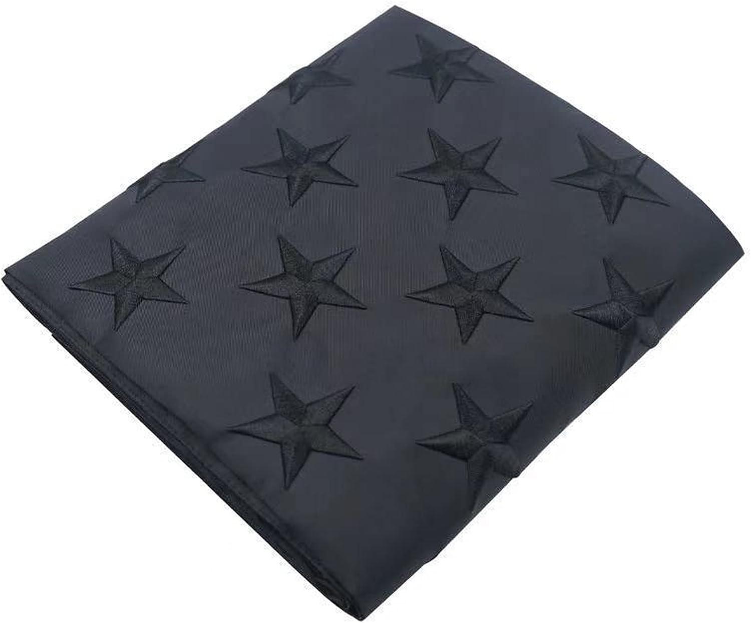 All Black American Flag 3x5 Ft All Black US Flag, Embroidered Stars, Sewn Stripes, Brass Grommets Black Flag, Heavy Duty USA Flags for Outdoor Blackout Tactical US Black Flag