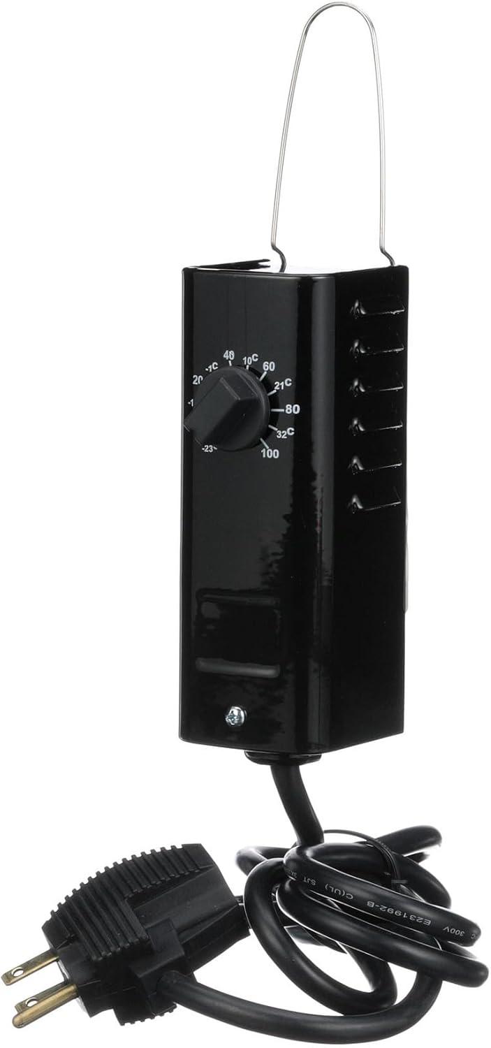 TPI Black Steel Industrial Line Voltage Thermostat