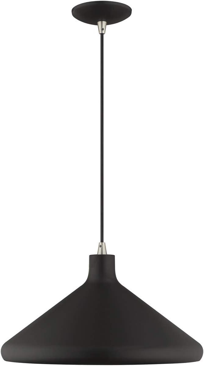 Livex Lighting Metal Shade 1 - Light Chandelier in  Black