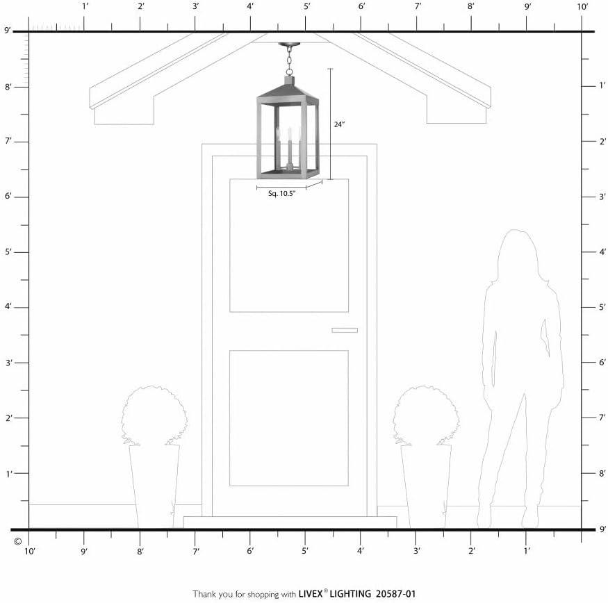 Brushed Nickel 3-Light Pendant with Clear Glass Panels