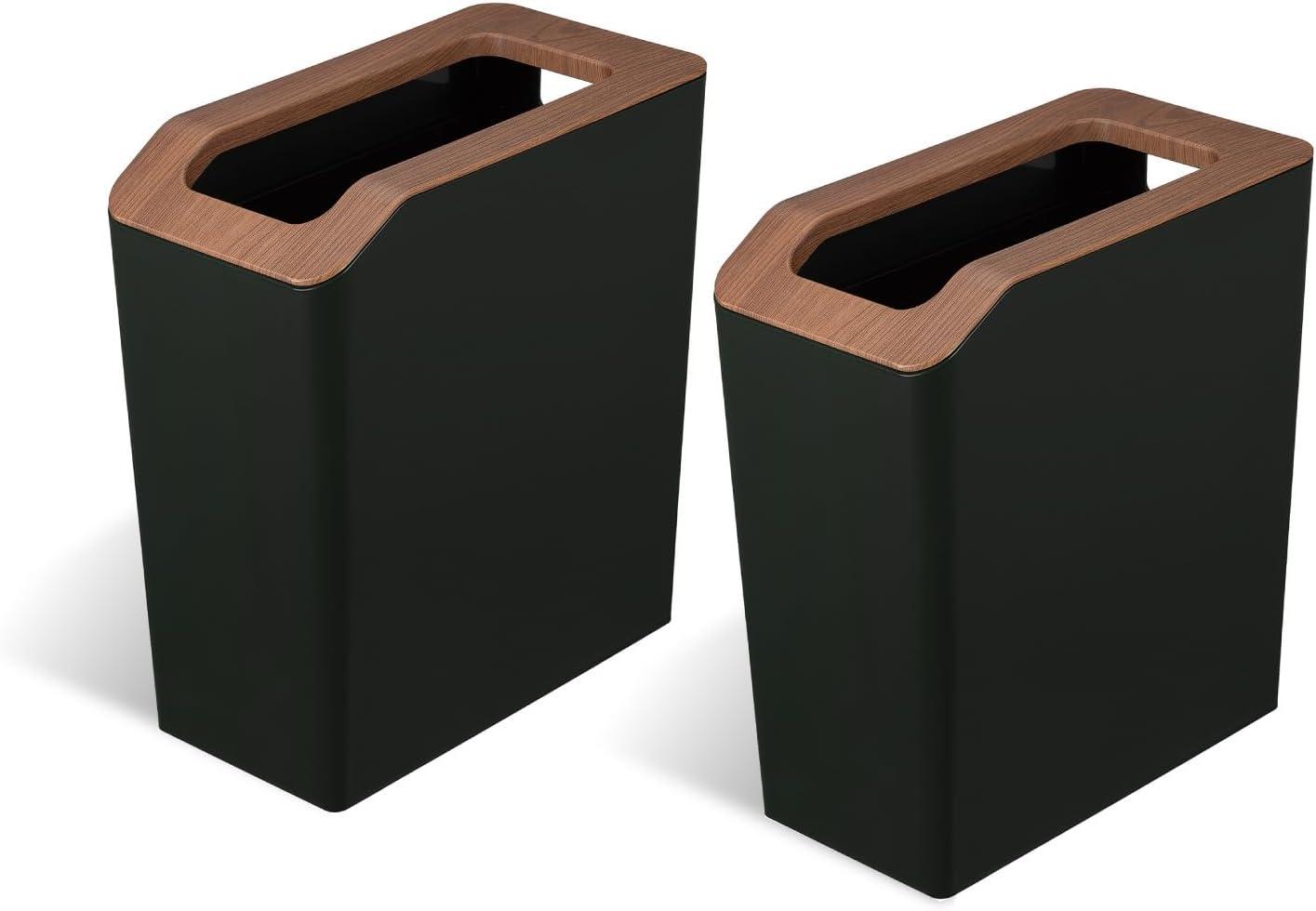 2.1 Gallon Trash Can Combo, Slim Rectangular With Open Top, Serene Green