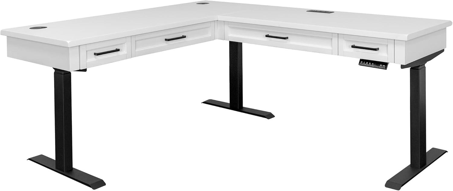 Modern Electric Sit/Stand L-Desk: Ergonomic, USB Ports, Cable Management - Martin Furniture