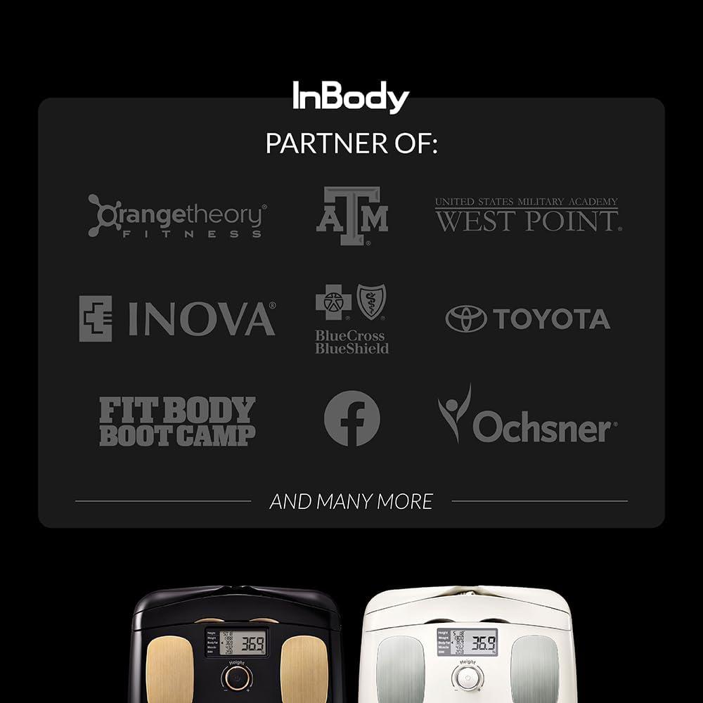 InBody H20N - Smart Full Body Composition Analyzer Scale, BMI, Body Fat, Muscle Mass, Bluetooth Connection - Midnight Black