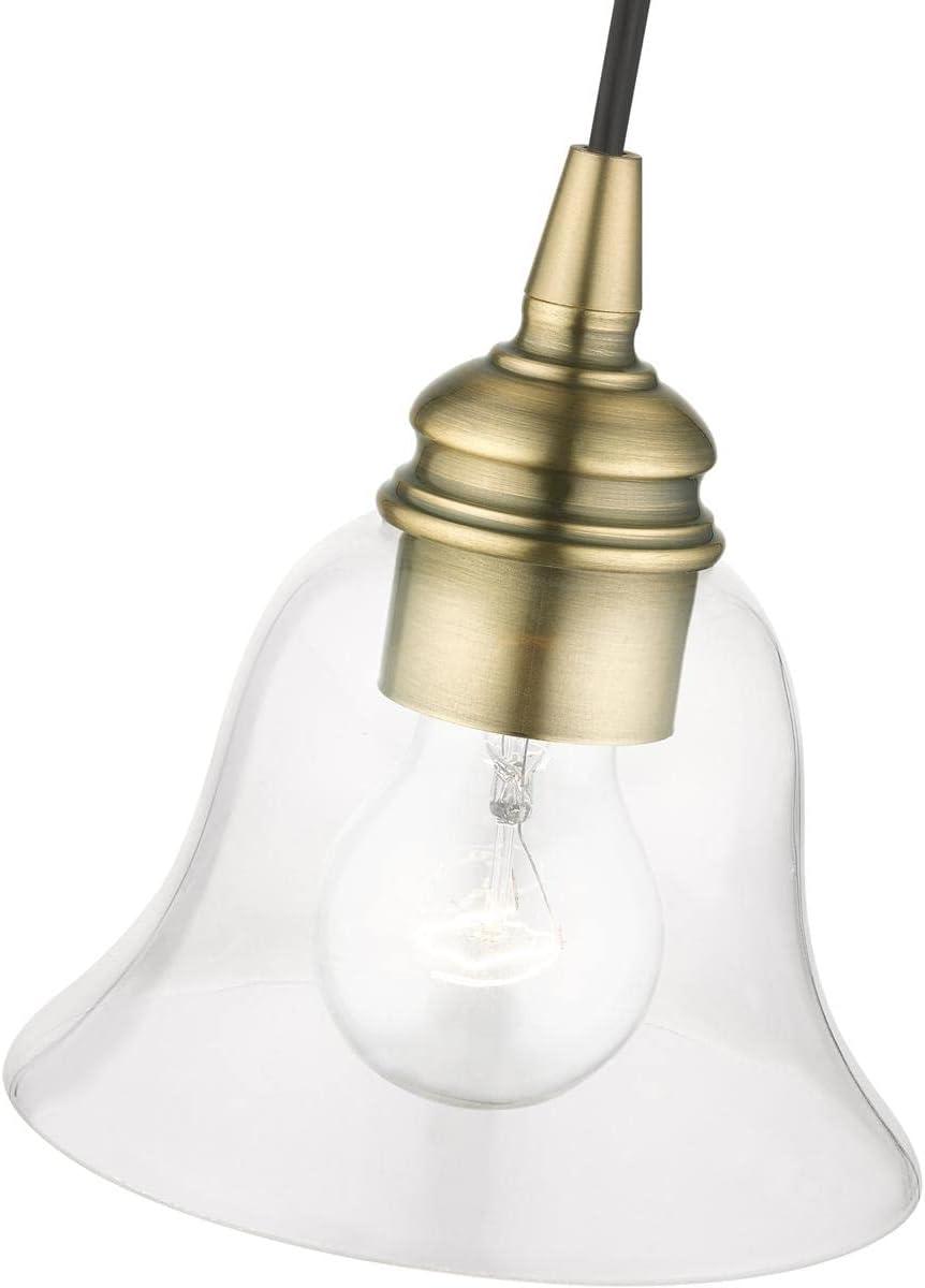 Livex Lighting Moreland 1 - Light Pendant in Antique Brass