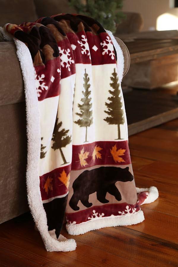 Chicago Bears Multi-Color Sherpa Fleece Throw Blanket 54" x 68"