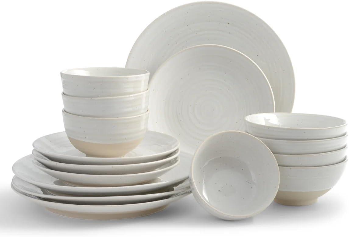 Sango Siterra 16-Piece Rustic White Stoneware Dinnerware Set - Service For 4, Plate & Bowl Set & Reviews | AllModern