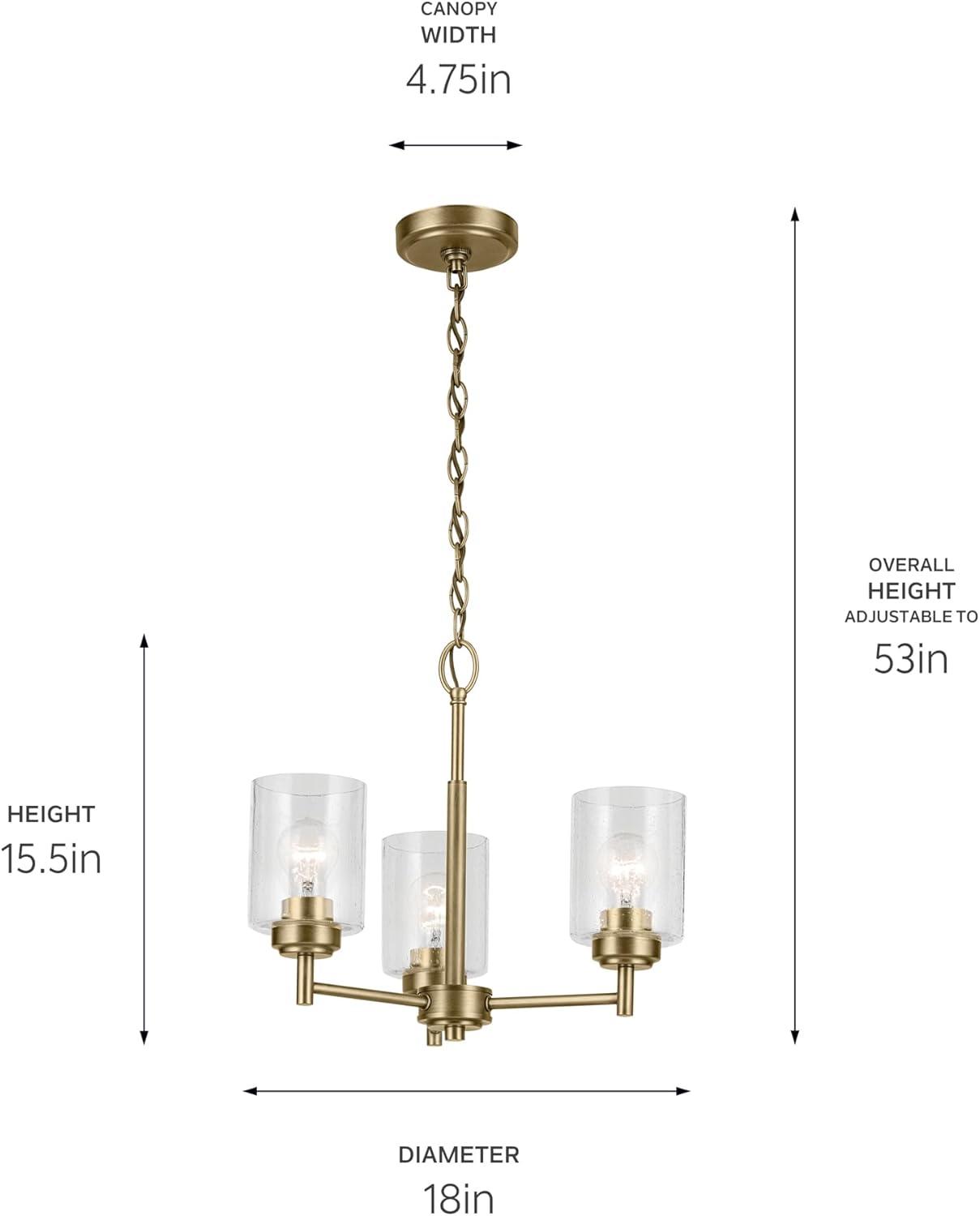 Winslow 3 - Light Steel Dimmable Round Chandelier