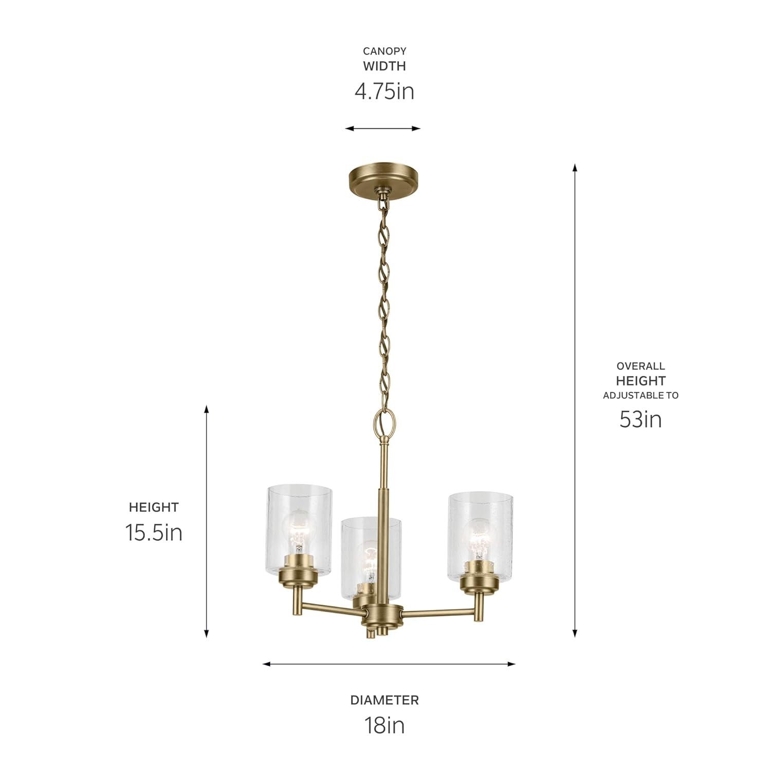 Kichler Lighting Winslow 3 - Light Steel Dimmable Round Chandelier