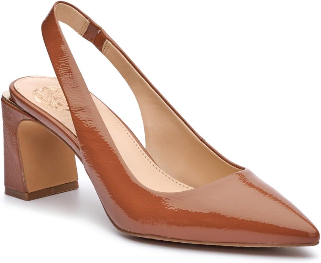 Tawny Birch Pointed Toe Slingback High Heels in Genuine Leather