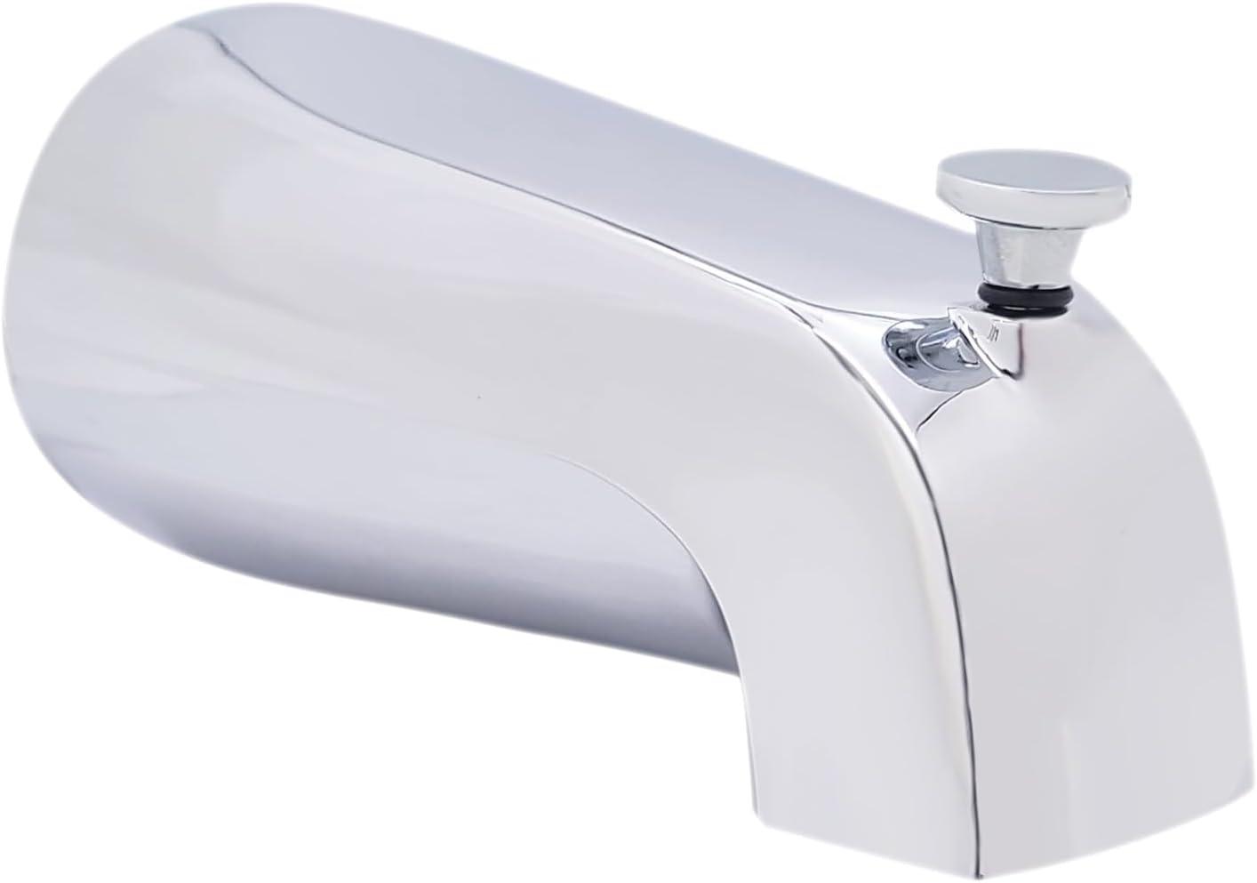 5-1/2" Reach Brass Wall Mount Tub Spout with Nose Diverter