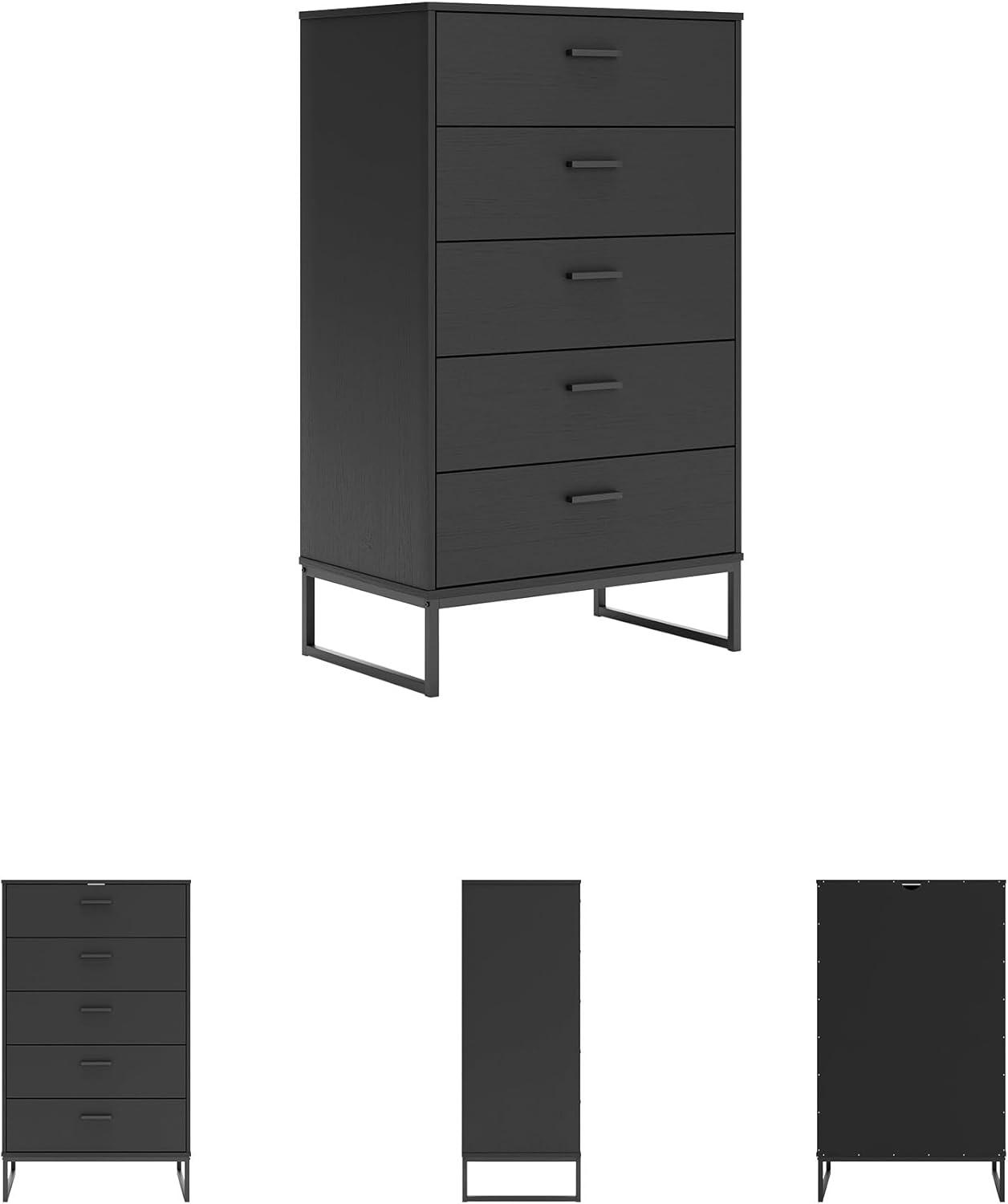 Signature Design by Ashley Socalle 5 Drawer Dresser, Black