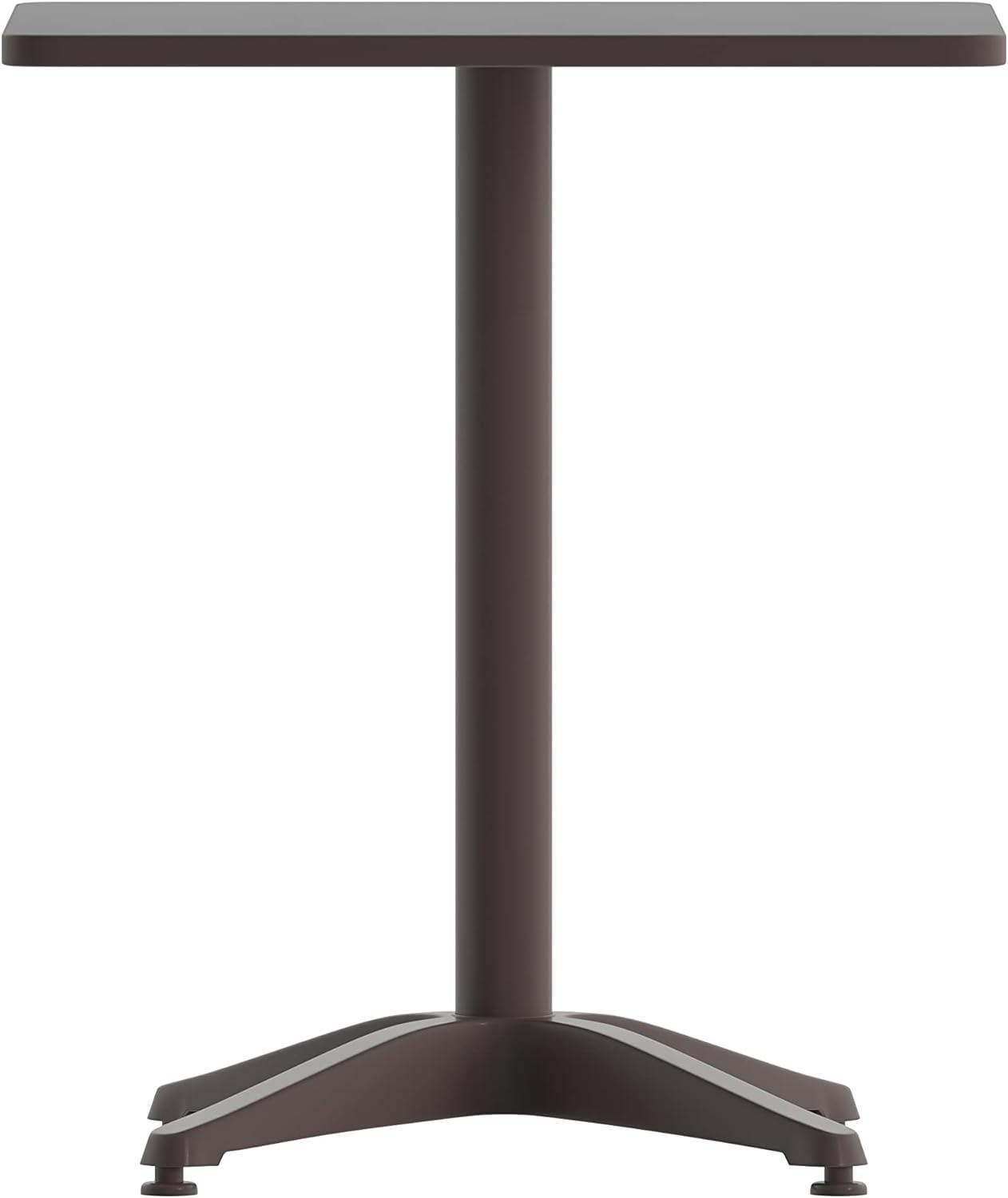 Flash Furniture Mellie 23.5'' Bronze Square Metal Indoor-Outdoor Table with Base