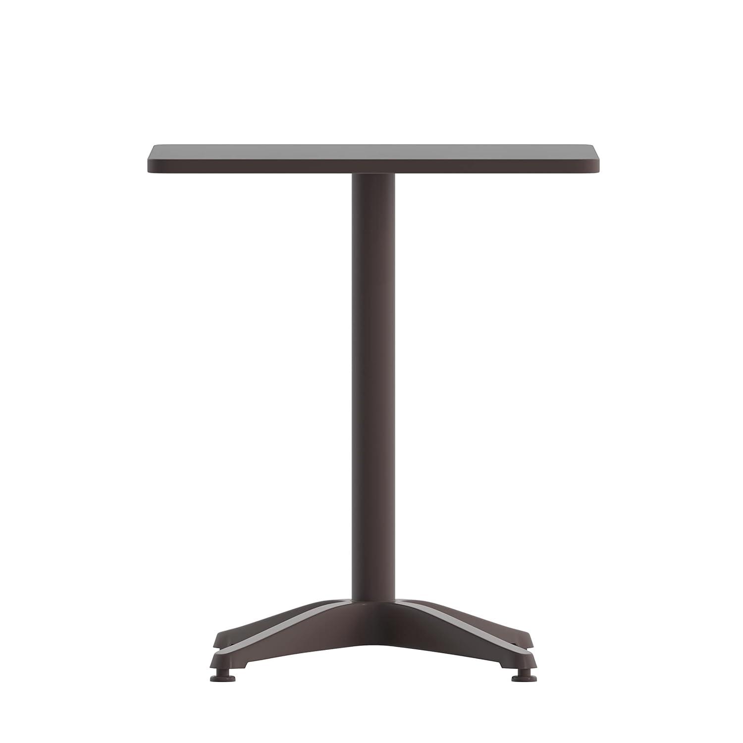 Flash Furniture Mellie 23.5'' Bronze Square Metal Indoor-Outdoor Table with Base