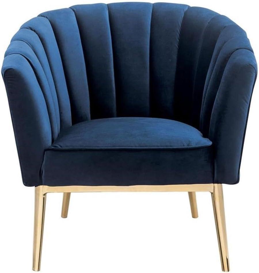 31" Colla Accent Chair Midnight Blue Velvet/Gold Finish - Acme Furniture