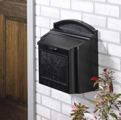 Whitehall Locking Wall Mounted Mailbox, Black