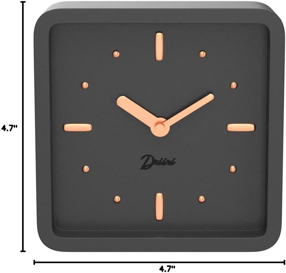 Driini Modern Mid Century Desk & Shelf Clock for Mantle, Bedroom Nightstand
